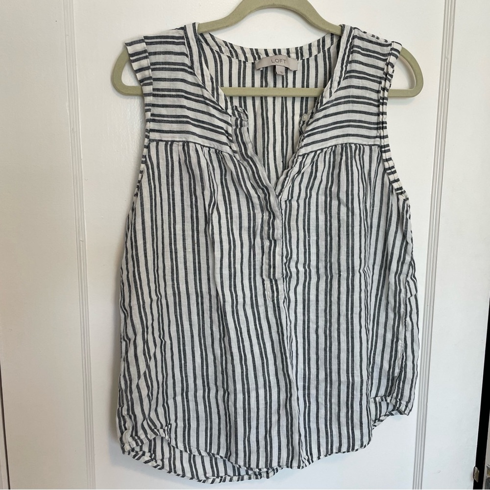 Striped Linen Tank - size Large